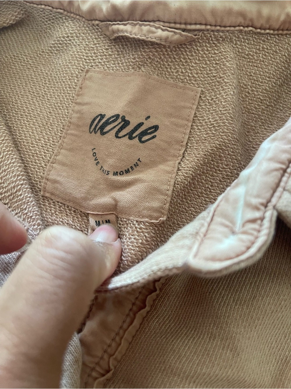 aerie tan button-front shacket - Picture 6 of 6